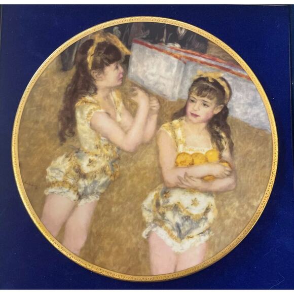 PICKARD CHINA TWO LITTLE CIRCUS GIRLS - THE CHILDREN OF RENOIR VTG‎ PLATE Decor - Picture 1 of 7